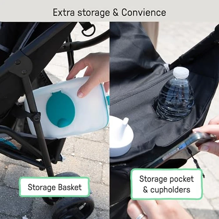 Summer Infant, 3D Mini Convenience Stroller Lightweight Stroller with Compact Fold MultiPosition Recline Canopy with Pop Out Sun Visor and More Umbrella Stroller for Travel and More, Gray by Ingenuity - Image 5