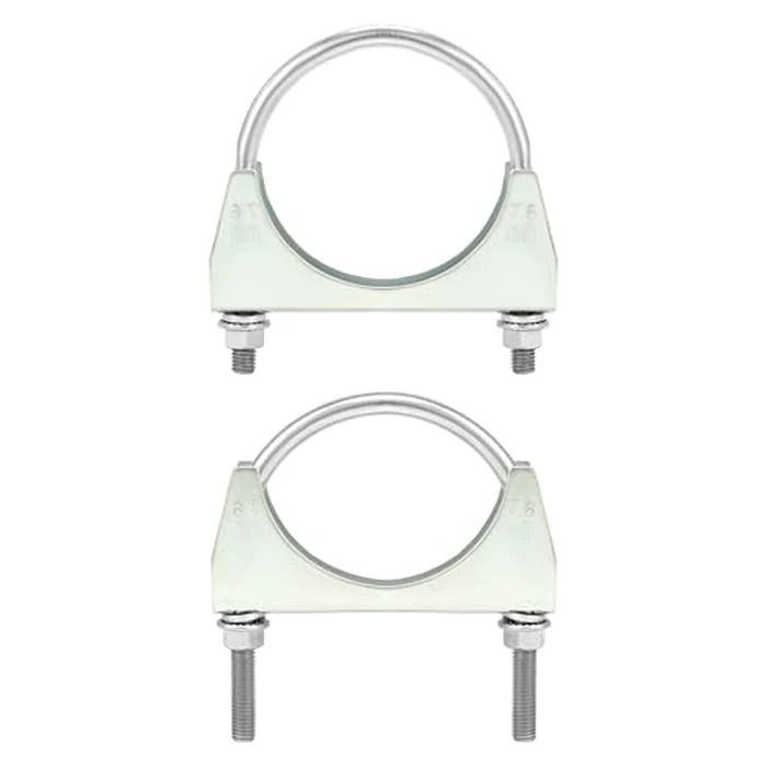 QWORK U-Bolt Muffler Tip Exhaust Hook, 2 Pack 3" OD Universal Silencer Exhaust Clip, Steel Exhaust Pipe Clamp by QWORK - Image 4