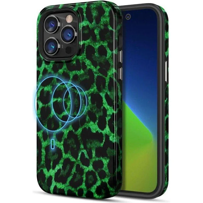 MyBatPro Fuse Series with Magsafe Phone Case for iPhone 14 Pro - Green Leopard by MyBatPro - Refurbished - Good condition