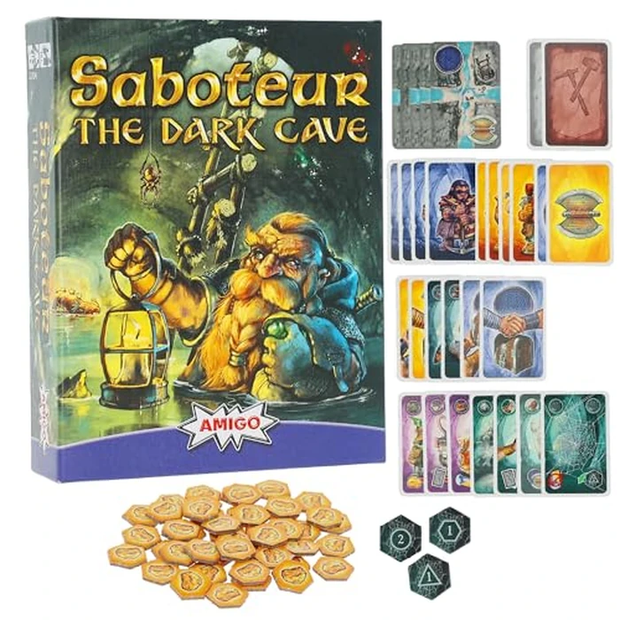 Saboteur: The Dark Cave - Card Game by Amigo - 2-8 Players - Card Games for Family - 45 Minutes of Gameplay - Games for Family Game Night - Card Games for Kids and Adults Ages 10+ by AMIGO - Used - Acceptable condition
