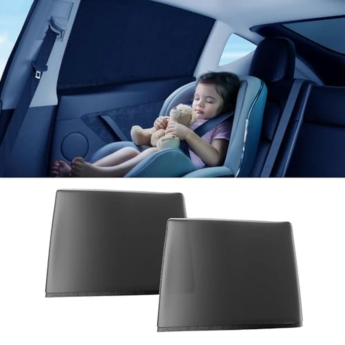 DMJN Car Window Shades for Baby (100% UV & Sun Block) Car Side Windows Covers Sun Shades for Baby in Car,Easy-Install Nano Ice-Crystal Coating-Universal Fit (Medium),2 Pack by DMJN - Image 1
