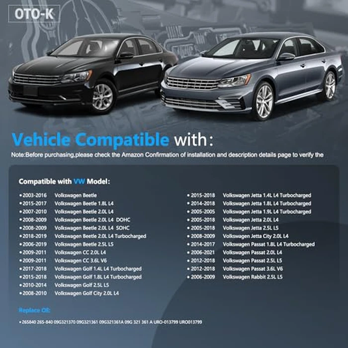 OTO-K Transmission Oil Pan with Drain Plug and Gasket Compatible with Volkswagen Jetta Passat Golf CC Rabbit Beetle 2006-2016, Audi TT 2003-2006,6-Speed Automatic Transmission by OTO-KAUTOPARTS - Image 2