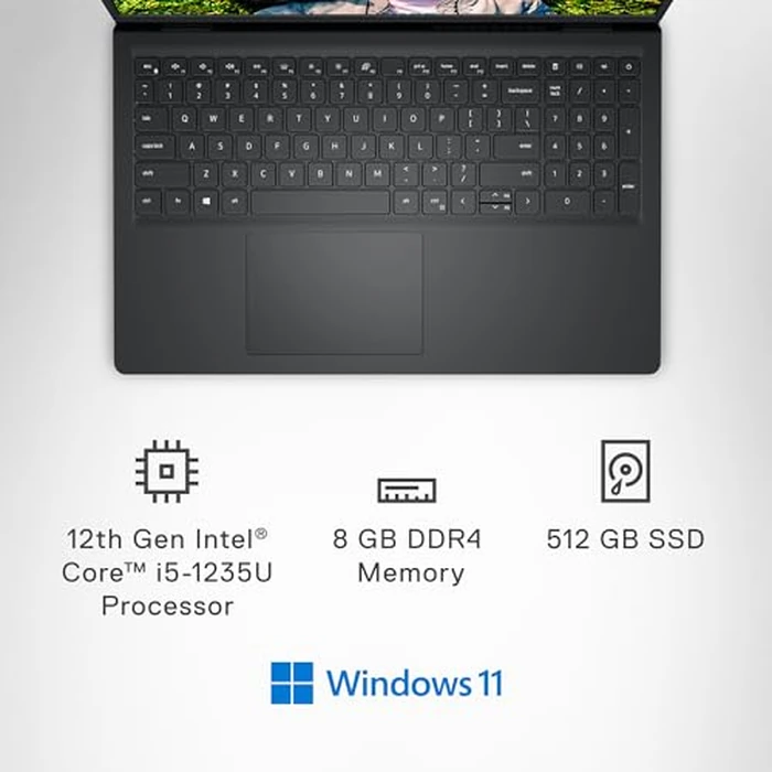 Dell Inspiron 3520 Laptop - 15.6-inch FHD (1920 x 1080) 120Hz Display, Intel Core i5-1235U Processor, 8GB DDR4 RAM, 512GB SSD, WiFi 5, Windows 11 S Mode - Carbon Black by Dell - Image 5