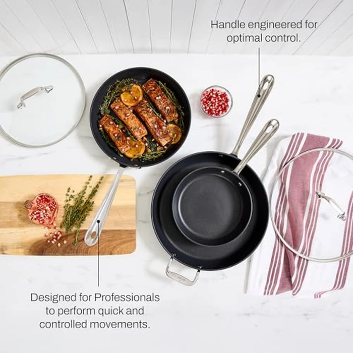 All-Clad HA1 Hard Anodized Non Stick Fry Pan Set 2 Piece, 8, 10 Inch, Induction, Oven Broiler Safe 500F, Pots and Pans Set, Kitchen Frying Pans, Skillets, Premium Cookware, Home, Dishwasher Safe Black by All-Clad - Image 7