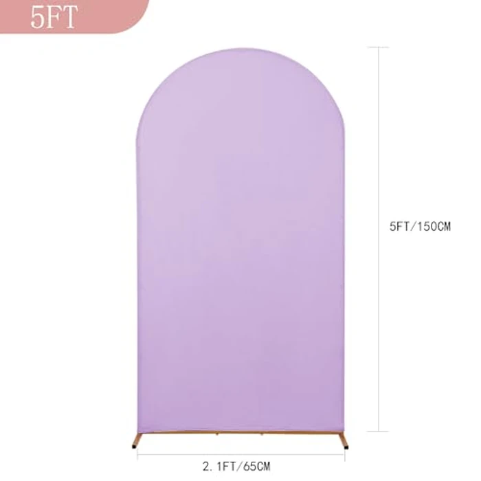 Peomeise 5FT Wedding Arch Cover，Lavender Arch Backdrop Cover Stretchy Spandex Backdrop Stand Covers for Birthday Party Ceremony Banquet Decor(60" L x 31.2" W) by Peomeise - Image 2