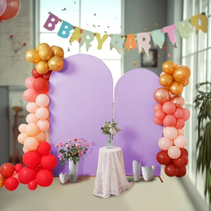Peomeise 5FT Wedding Arch Cover，Lavender Arch Backdrop Cover Stretchy Spandex Backdrop Stand Covers for Birthday Party Ceremony Banquet Decor(60" L x 31.2" W) by Peomeise - Image 7