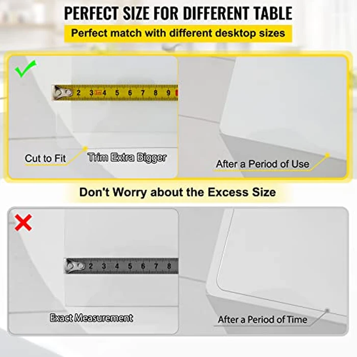 VEVOR 84 x 42 Inch Clear Table Cover Protector, 1.5mm Thick Clear PVC Desk Protector Pads, Plastic Tablecloth for Dining Room by VEVOR - Image 5