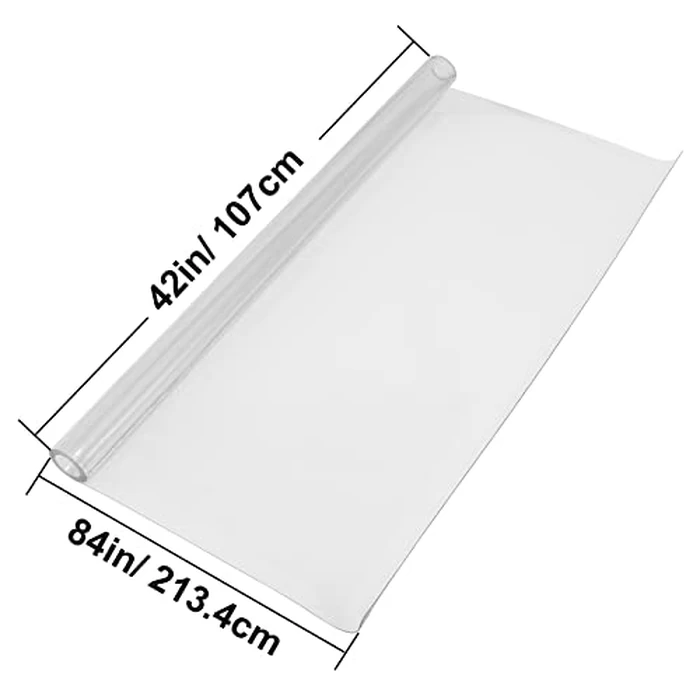 VEVOR 84 x 42 Inch Clear Table Cover Protector, 1.5mm Thick Clear PVC Desk Protector Pads, Plastic Tablecloth for Dining Room by VEVOR - Image 8