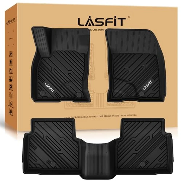 LASFIT 𝐏𝐫𝐞𝐦𝐢𝐮𝐦 𝐓𝐏𝐄 Floor Mats for Ford Escape 2020-2026 (Not for Hybrid), 𝐑𝐞𝐢𝐧𝐟𝐨𝐫𝐜𝐞𝐝 𝐑𝐢𝐛𝐬 for No-Curling, 3D All Weather Custom Fit Liner, No-Slip Car Accessories by LASFIT - Image 1