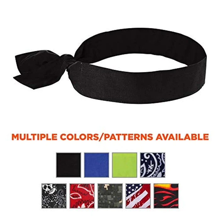 Ergodyne Chill Its 6700 Cooling Bandana, Evaporative Polymer Crystals for Cooling Relief, Tie for Adjustable Fit, 6-Pack, Black by Ergodyne - Image 5