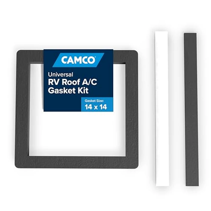 Camco 14-Inch x 14-Inch Camper Roof A/C Gasket Kit - Features a Waterproof Compression Seal, Self-Adhesive Picture Frame Gasket, and Self-Adhesive Leveling Pads (25071) by Camco - Image 2