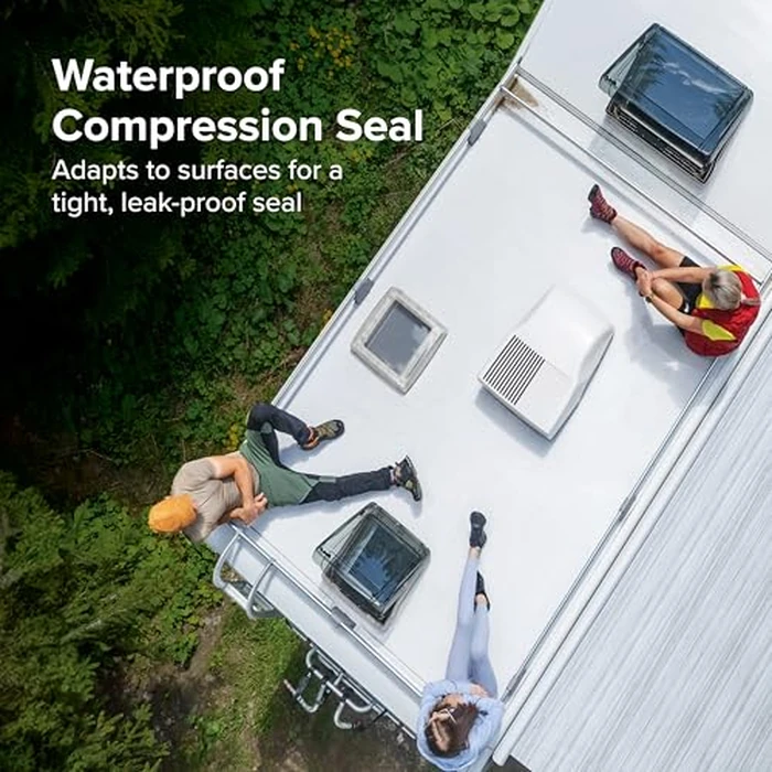 Camco 14-Inch x 14-Inch Camper Roof A/C Gasket Kit - Features a Waterproof Compression Seal, Self-Adhesive Picture Frame Gasket, and Self-Adhesive Leveling Pads (25071) by Camco - Image 5