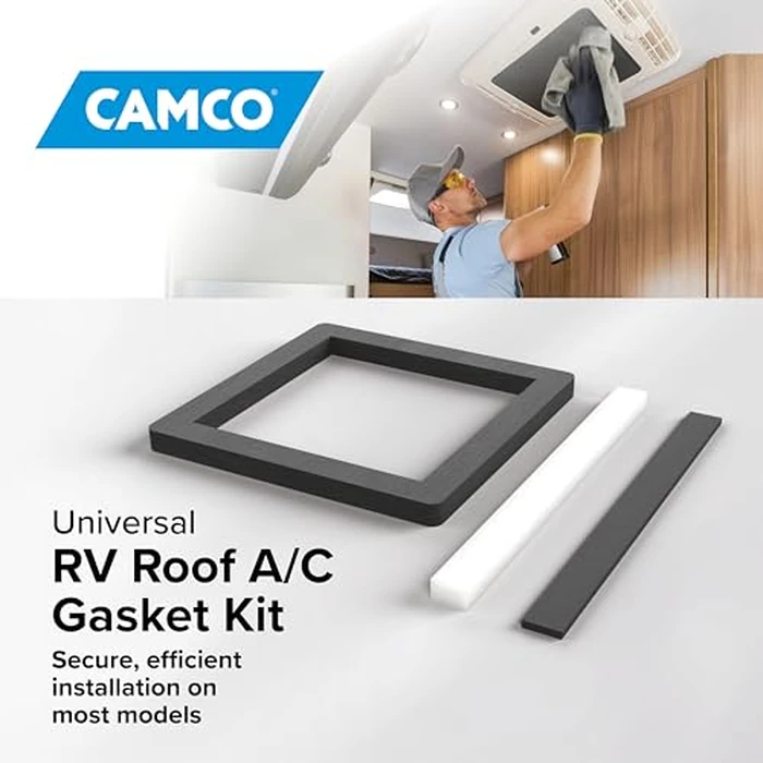 Camco 14-Inch x 14-Inch Camper Roof A/C Gasket Kit - Features a Waterproof Compression Seal, Self-Adhesive Picture Frame Gasket, and Self-Adhesive Leveling Pads (25071) by Camco - Image 7