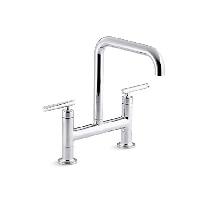 KOHLER K-7547-4-CP Purist Deck-Mount Bridge Faucet, Polished Chrome by Kohler - Used - Acceptable condition