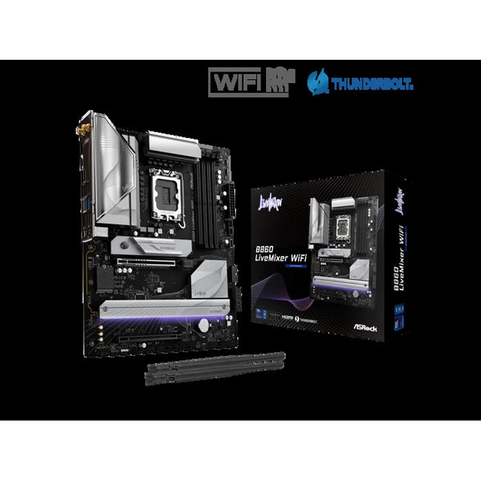 ASRock B860 LiveMixer WiFi LGA 1851 Intel B860 SATA 6Gb/s DDR5 Intel Core Ultra ATX Motherboard by ASRock - Open Boxproduct Type condition - US$97.00