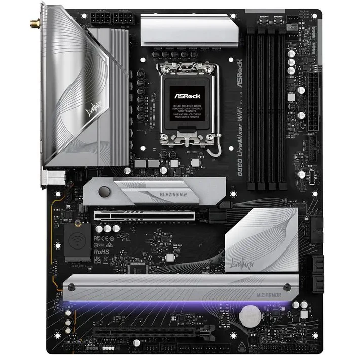 ASRock B860 LiveMixer WiFi LGA 1851 Intel B860 SATA 6Gb/s DDR5 Intel Core Ultra ATX Motherboard by ASRock - Image 3