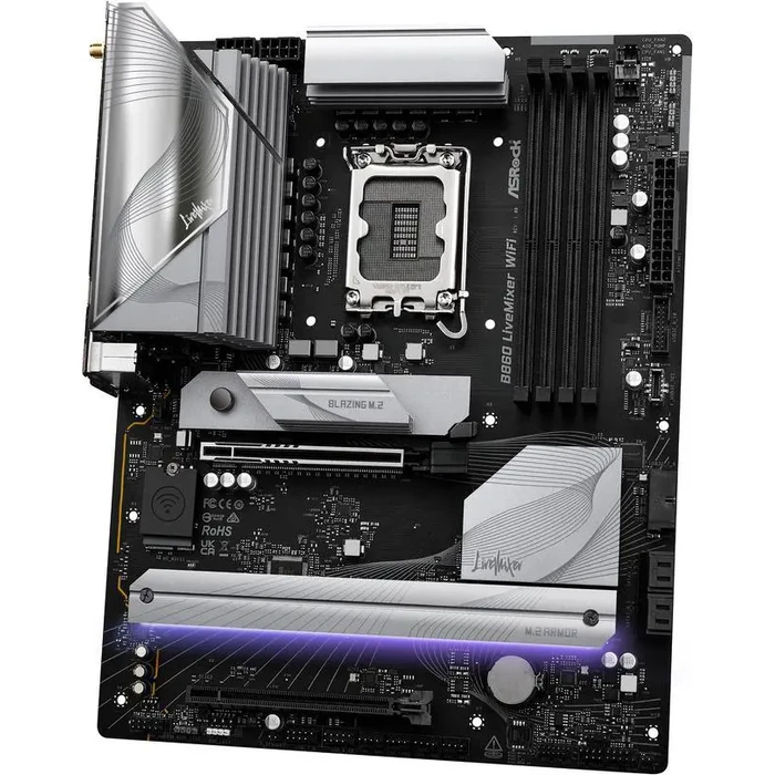 ASRock B860 LiveMixer WiFi LGA 1851 Intel B860 SATA 6Gb/s DDR5 Intel Core Ultra ATX Motherboard by ASRock - Image 5