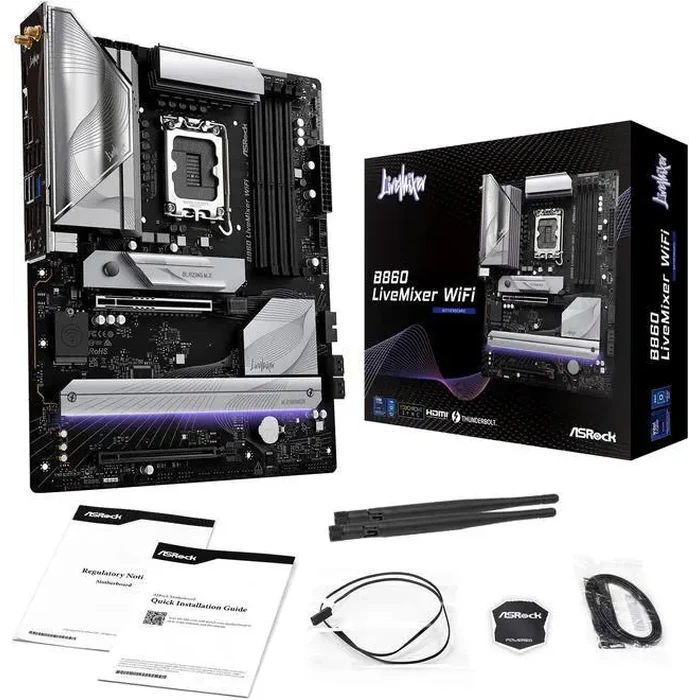 ASRock B860 LiveMixer WiFi LGA 1851 Intel B860 SATA 6Gb/s DDR5 Intel Core Ultra ATX Motherboard by ASRock - Image 9