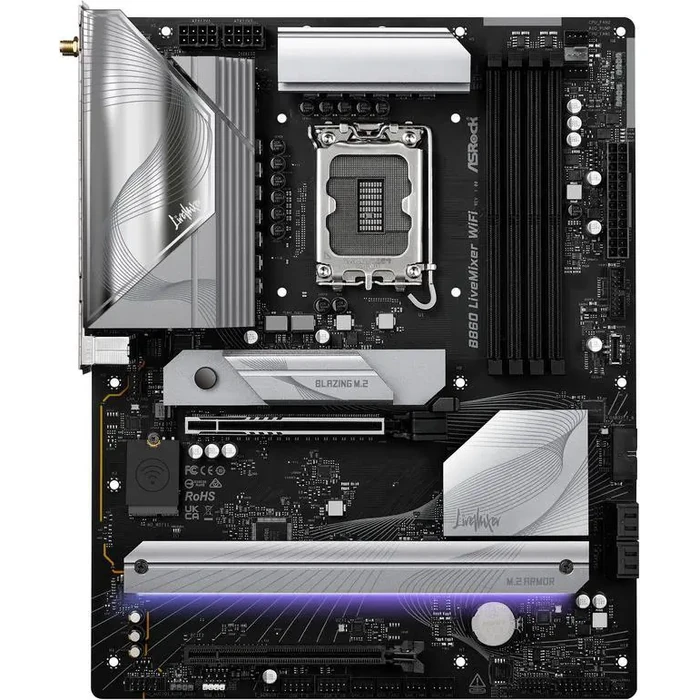 ASRock B860 LiveMixer WiFi LGA 1851 Intel B860 SATA 6Gb/s DDR5 Intel Core Ultra ATX Motherboard by ASRock - Image 6