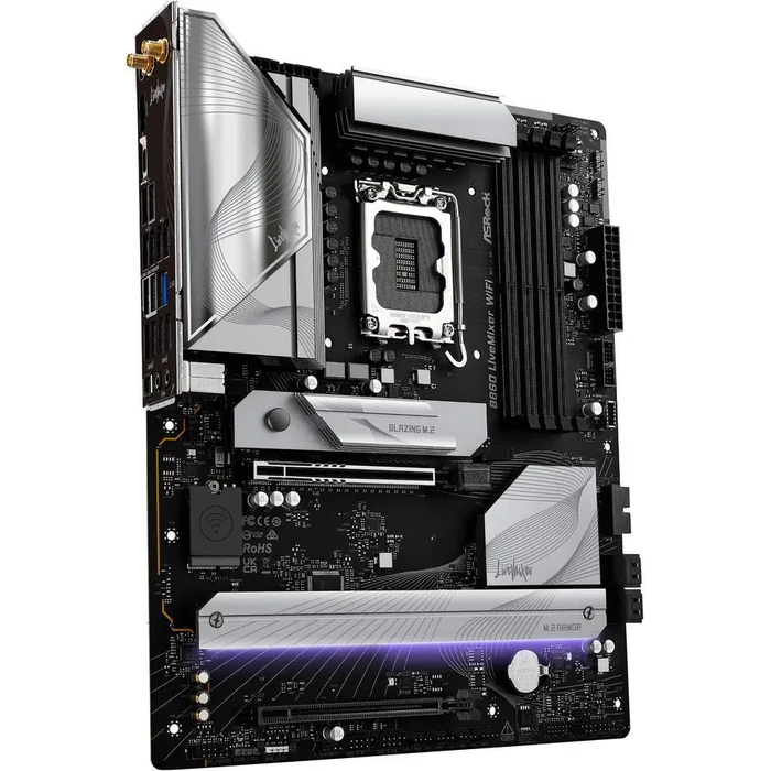 ASRock B860 LiveMixer WiFi LGA 1851 Intel B860 SATA 6Gb/s DDR5 Intel Core Ultra ATX Motherboard by ASRock - Image 4