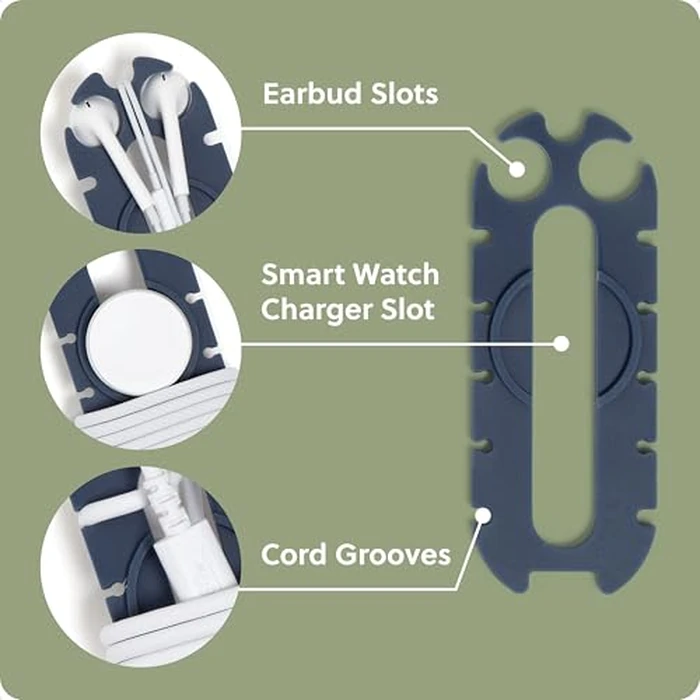 U Brands Tech Classics Silicone Cord Winders 6 Pack, Assorted Colors Earbud Holder Cable Organizer, Cord Wraps for Headphones, Chargers, and Travel Accessories by U Brands - Image 4