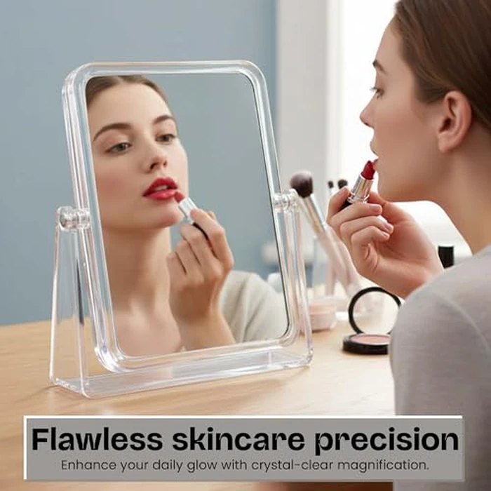 Danielle D209 Ultra Vue Clear Acrylic Collection Rectangular Easel Style Vanity Mirror, 7x, Clear by DC DANIELLE - Image 3