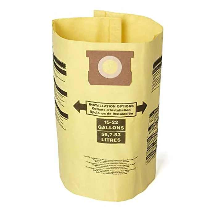 CRAFTSMAN CMXZVBE38769 Fine Dust Wet Dry Vac Dust Collection Bags for Most 15 to 22 Gallon Shop Vacuums, Collects Dry Fine Debris, Reduces Cleanup Time, 2-Pack by CRAFTSMAN - Used - Very Good condition - US$17.24