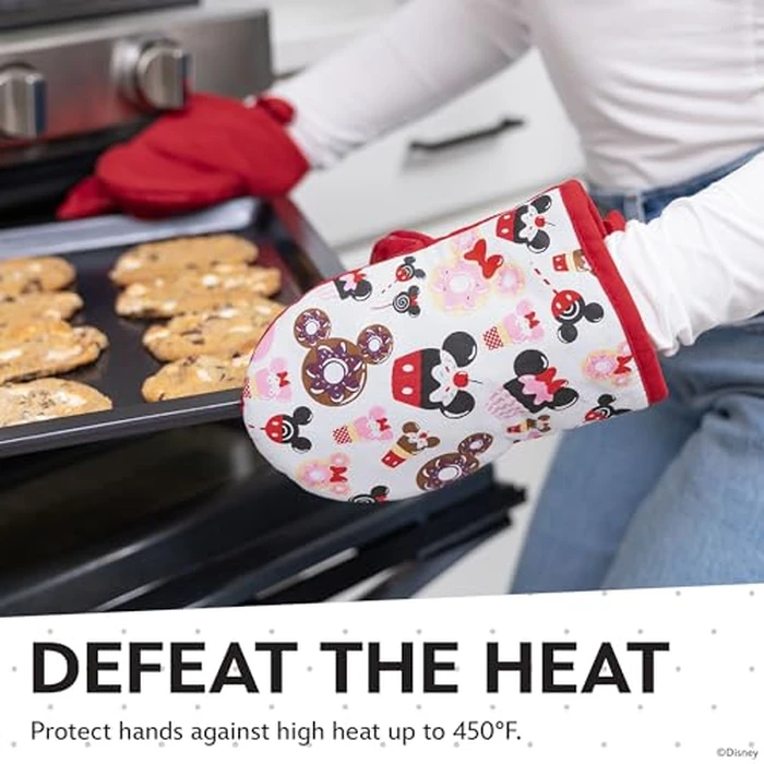 Disney Oven Mitts 2-Pack - 5.5” x 7.5” Heat-Resistant Mini Oven Mitts with Non-Slip Printed Silicone Disney Silhouettes - Pot Holders for Kitchen - Mickey & Minnie, Stitch, Winnie the Pooh by Best Brands - Image 5