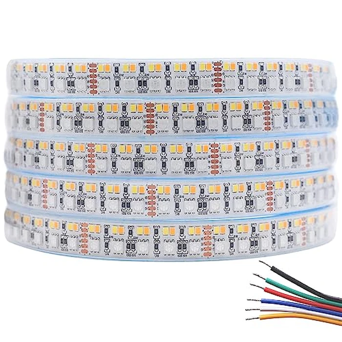 SuperlightingLED Brightest RGB CCT LED Strip Lights Outdoor Waterproof IP67 Color Changing 24V 270LEDs/m Super Bright RGBWW LED Strip 16.4ft (DC24V Waterproof IP67) by SuperlightingLED - Used - Like New condition