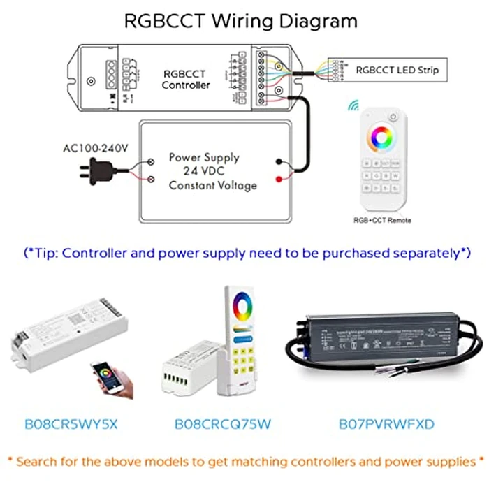 SuperlightingLED Brightest RGB CCT LED Strip Lights Outdoor Waterproof IP67 Color Changing 24V 270LEDs/m Super Bright RGBWW LED Strip 16.4ft (DC24V Waterproof IP67) by SuperlightingLED - Image 4