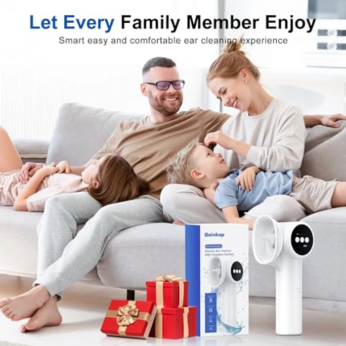 Upgraded Ear Wax Removal with Mild Drying, Safe Ear Cleaner for Ear Wax Buildup Flushing and Cleaning with Dual-Compartment Design, Ear Wax Cleaner Kit 5 Pressure Settings & USB-C Cable, IPX7 by Beinkap - Image 7