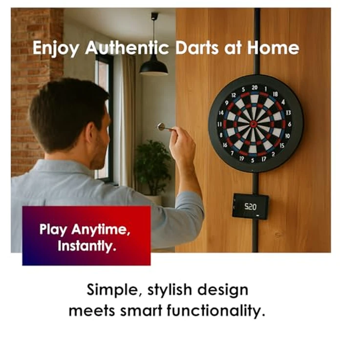 DARTSLIVE Home Electronic Dartboard, Bluetooth Compatible with Online Play, for Soft Tip Darts, 15.5 Inch Diameter Regulation Size Dartboard for Indoor Play, Black by DARTSLIVE - Image 2