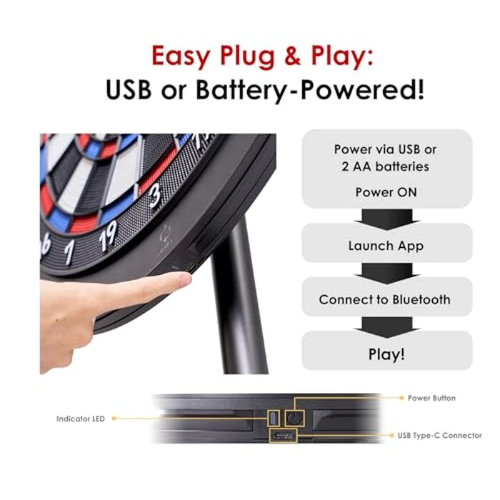DARTSLIVE Home Electronic Dartboard, Bluetooth Compatible with Online Play, for Soft Tip Darts, 15.5 Inch Diameter Regulation Size Dartboard for Indoor Play, Black by DARTSLIVE - Image 7