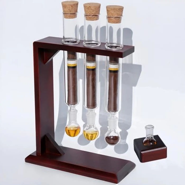Woho Cigar Infuser Kit for Adding Flavor, DIY Cigar Aromatherapy Infuser Glass Tube Kit with Wooden Stand, Plugs, Little Base for Cigar Humidor, Cigar Flavor Injector Humidifier Gifts for Cigar Lovers by Woho - Used - Like New condition - US$37.99