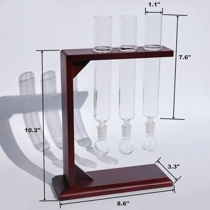 Woho Cigar Infuser Kit for Adding Flavor, DIY Cigar Aromatherapy Infuser Glass Tube Kit with Wooden Stand, Plugs, Little Base for Cigar Humidor, Cigar Flavor Injector Humidifier Gifts for Cigar Lovers by Woho - Image 5