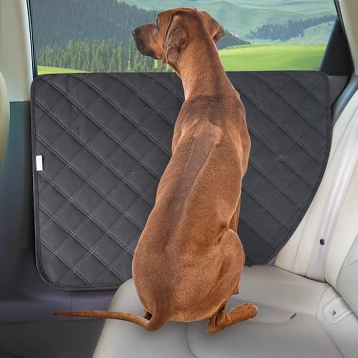 ALLANSING Large Tall Dog Car Door Protector 2-Pack, Protects Doors from Dog Scratches, 900D Heavy Duty Thick Fabric, Window Roll Compatible & No Tint Damage, Secure Fit for Large Cars/SUVs/Trucks by ALLANSING - Used - Very Good condition - CA$30.39