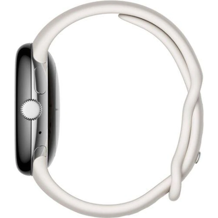 Google Pixel Watch 1 (Bluetooth + LTE) - 32GB - 30.4mm - Polished Silver Stainless Steel Case with Chalk Fluoroelastomer Active Band by Google - Image 3