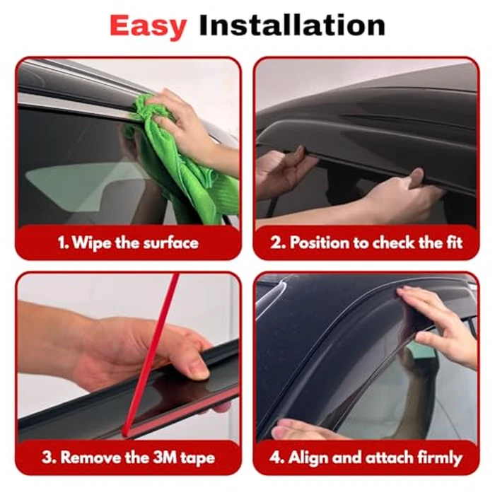 KPY Rain Guards Fit for 2023-2026 Honda HRV, Out-Channel Window Visors Vent Wind Deflectors 4PC, Car Accessories for 23-26 HR-V by KPY - Image 7