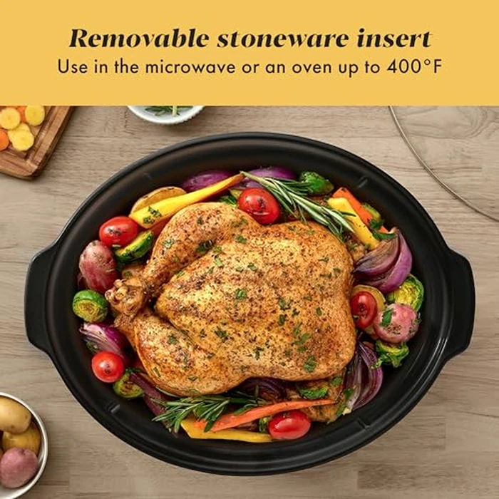 Crock-Pot 7-Quart Manual Slow Cooker, Family Size Serves 8+ People & Fits 6-lb Roast, Removable Stoneware with Warming Setting, Dishwasher Safe for Easy Cleanup, Stainless Steel by Crock-Pot - Image 6