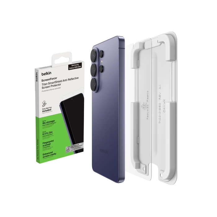 Belkin Titan SmartShield Anti-Reflective Screen Protector for Samsung Galaxy S26 Ultra, Scratch Resistant Impact Protection, Anti-Fingerprint, Ultra-Thin w/Easy Align Tray for Bubble Free Application by Belkin - Image 1