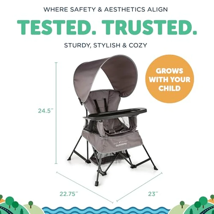 Baby Delight Go with Me Venture Portable Chair | Indoor and Outdoor | Sun Canopy | 3 Child Growth Stages | Grey by Baby Delight - Image 4