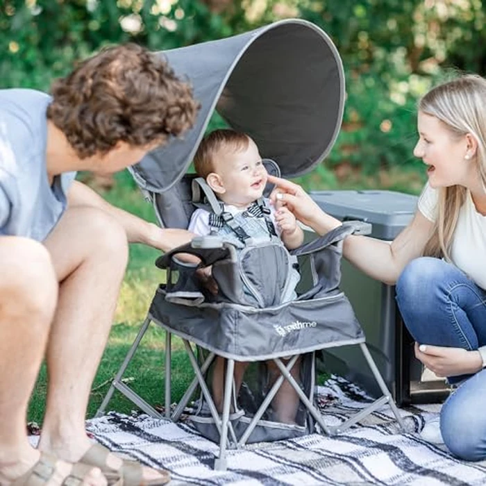 Baby Delight Go with Me Venture Portable Chair | Indoor and Outdoor | Sun Canopy | 3 Child Growth Stages | Grey by Baby Delight - Image 7