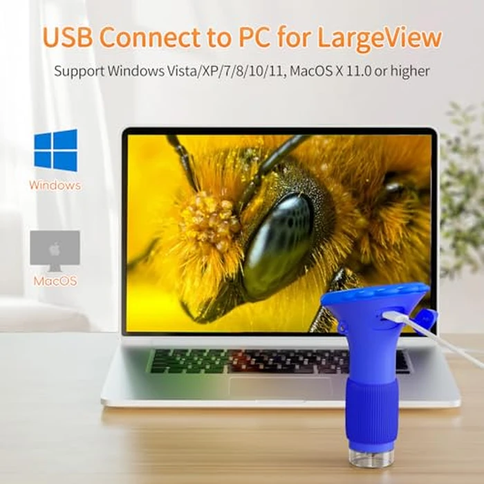 Microscope for Kids, SKYBASIC 2" IPS Screen 1000X Handheld Digital Microscopes HD Pocket Portable Mini USB Microscope Camera, PC Compatible, Science Edu Fun Birthday Gifts Toys for Children Students by SKYBASIC - Image 6