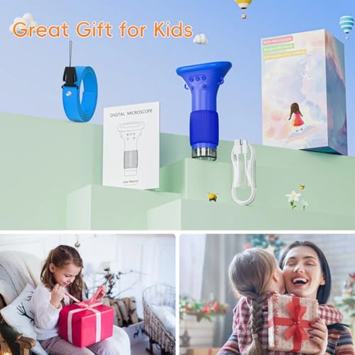 Microscope for Kids, SKYBASIC 2" IPS Screen 1000X Handheld Digital Microscopes HD Pocket Portable Mini USB Microscope Camera, PC Compatible, Science Edu Fun Birthday Gifts Toys for Children Students by SKYBASIC - Image 7