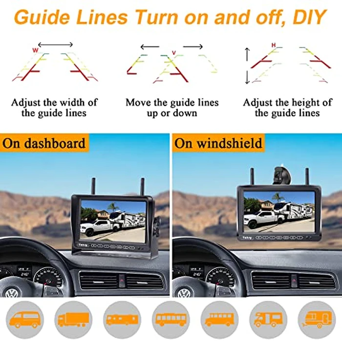 RV Backup Camera Wireless Plug and Play: Pre-Wired for Furrion System Recording Wide View Rear View Camera Clear Night Vision HD 1080P 7'' Touch Key Monitor for Trailer Camper Motorhome Yakry Y27-N by Yakry - Image 4