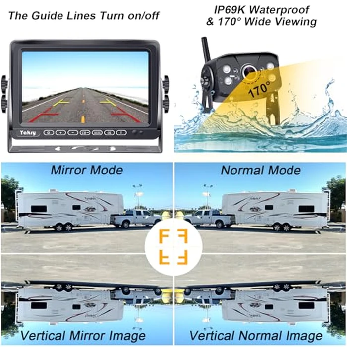 RV Backup Camera Wireless Plug and Play: Pre-Wired for Furrion System Recording Wide View Rear View Camera Clear Night Vision HD 1080P 7'' Touch Key Monitor for Trailer Camper Motorhome Yakry Y27-N by Yakry - Image 6