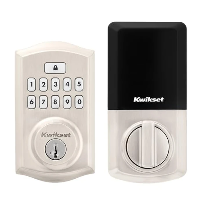 Kwikset SmartCode 260 Keyless Entry Electronic Keypad Deadbolt Door Lock with Auto-Lock, Custom User Codes, Advanced Security in Satin Nickel Traditional by Kwikset - Image 1