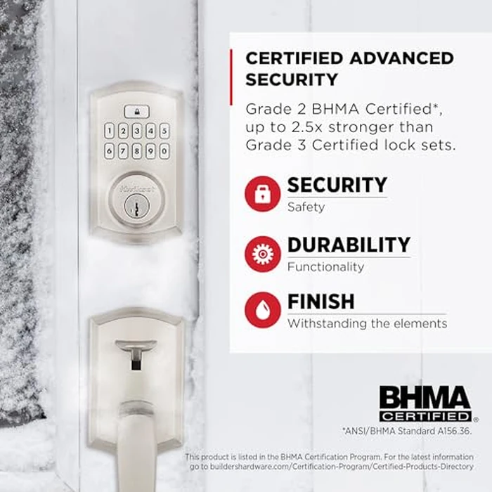 Kwikset SmartCode 260 Keyless Entry Electronic Keypad Deadbolt Door Lock with Auto-Lock, Custom User Codes, Advanced Security in Satin Nickel Traditional by Kwikset - Image 4