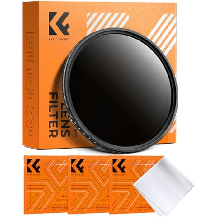 K&F CONCEPT Professional 55mm Slim Fader Variable Neutral Density Adjustable ND 2 - ND400 + Cleaning Cloth + Filter Box by K&F CONCEPT - Used - Very Good condition - CA$26.77