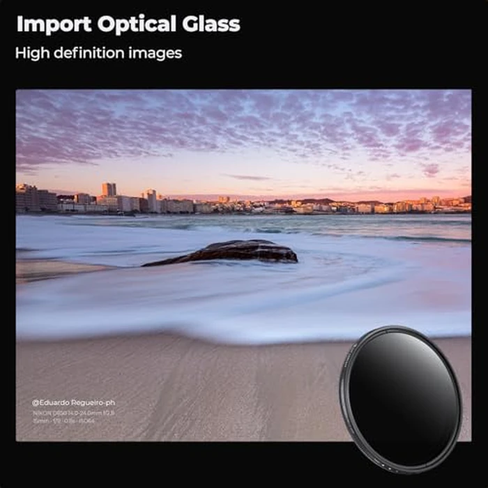 K&F CONCEPT Professional 55mm Slim Fader Variable Neutral Density Adjustable ND 2 - ND400 + Cleaning Cloth + Filter Box by K&F CONCEPT - Image 3
